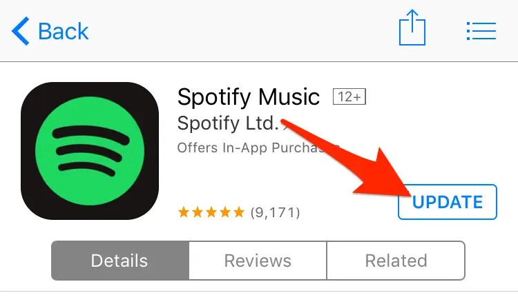 update spotify app