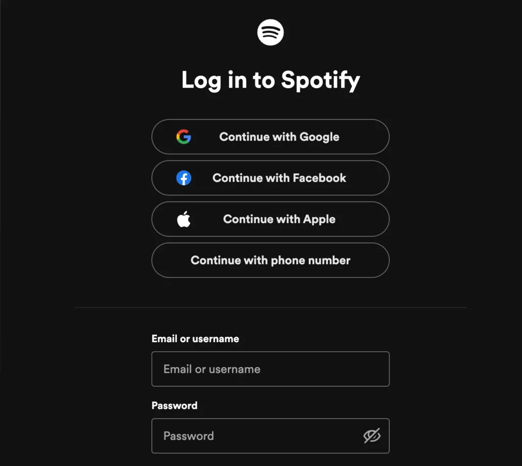 use spotify credentials to login