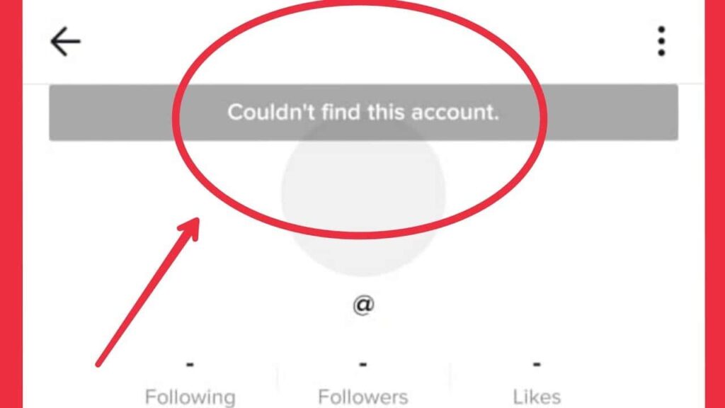 Account Not Found on tiktok