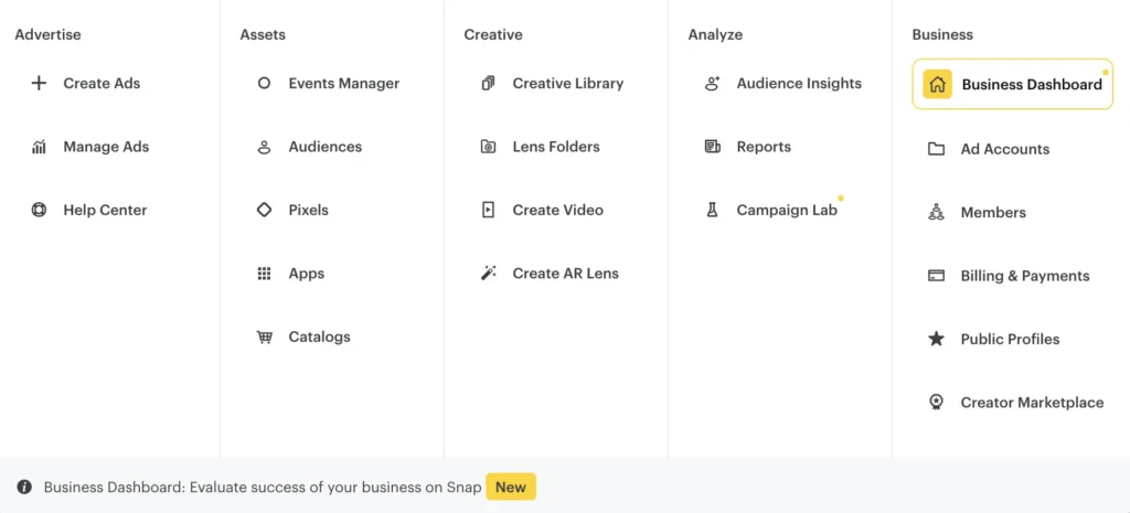 Snapchat Ads Manager